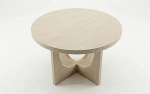 Mesa de Centro Redonda Moderna de Madera de Caucho y MDF, Muebles de Roble, Diseño Duradero y Ligero, Venta al por Mayor Directa de Fábrica, Suministro OEM para el Hogar - Product Image 2