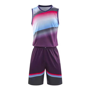 Ensemble de maillots de basket-ball pour hommes, personnalisés, réversibles, respirants, imprimés, protection UV, anti-transpiration, pour l'entraînement - Product Image 1