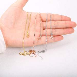 Collier chaîne maille forçat en argent sterling 925 de 51 cm, 1 mm, avec fermoir à ressort robuste, plaqué platine, chaînes fines - Product Image 4