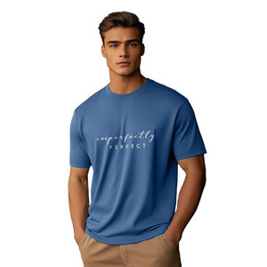 T-shirt de haute qualité 240 GSM, couleur unie, logo personnalisé, 100 % coton pur, épais, pour homme, coupe épaules tombantes - Product Image 1
