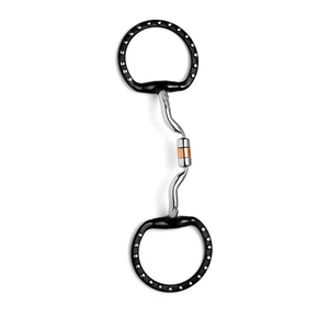 Mors d'équitation Eggbutt doré à bas prix, respirant, avec logo personnalisé, en maille extensible et anneaux en cuivre - Product Image 2