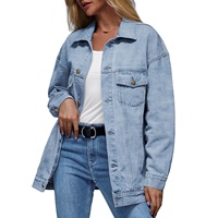 2025 femmes à la mode surdimensionné bouton Denim Jean veste loin hommes et femmes à manches longues haut court automne/hiver mode tenue