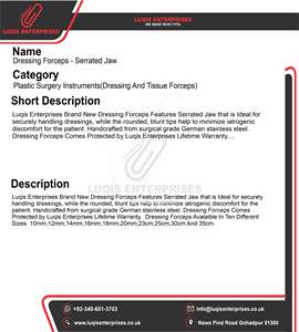 Pinces chirurgicales à mâchoires dentelées en acier inoxydable – Instruments médicaux de précision de haute qualité - Product Image 5