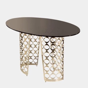 Mesa de Centro Contemporánea de Latón con Tapa de Mármol, Muebles Modernos para Sala de Estar, Diseño Decorativo - Product Image 3