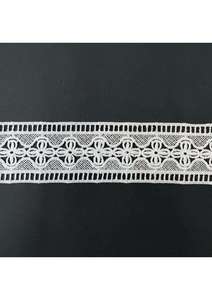 Floral Border Embroidered <b>Trim</b> Premium Quality Water Soluble Chemical GPO Lace <b>Fabric</b> For Dress Garment Home Textile Sewing - Product Image 3