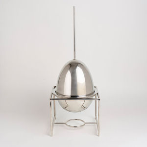 Marmite ovale en métal avec support pour dîner, service de restauration, en acier inoxydable argenté, pour plats chauds - Product Image 2