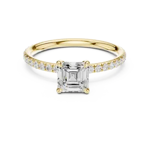 Anillo de Compromiso con Diamante Cultivado en Laboratorio de 1 Quilate, Oro Sólido de 18K, Banda Eternity con Pavé de 0.47 CTW, Anillo de Lujo - Product Image 1
