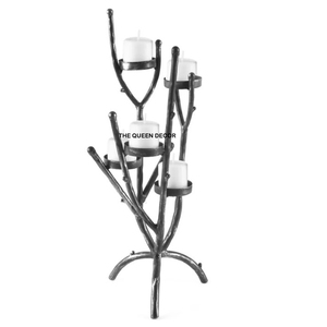 New Year Wedding Centerpiece Candle Elegant Handmade <b>Candelabra</b> Home Decoration Metal Silver Multiple Arm <b>Candelabra</b> - Product Image 4