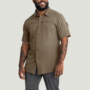 Camisas de trabajo de algodón de manga corta para hombre, uniformes personalizados para empresas, para almacén, construcción en exteriores, con impresión de logotipo. - Product Image 2