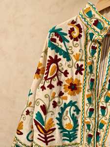 European Street Fashion Unique Statement Handmade Floral Embroidered Jacket <b>Women</b> Bohemian Style Suzani Festive Ladies <b>Coat</b> - Product Image 5