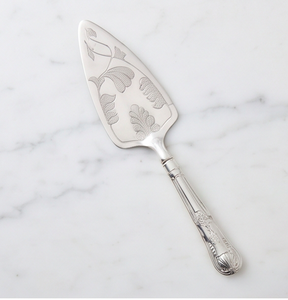 Ensemble de couteau et spatule à gâteau en acier moderne avec manche au design antique pour les cérémonies de mariage et la pâtisserie - Product Image 1