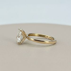 Anillo Unisex con Diamante Cultivado en Laboratorio, Corte Ovalado, Color D, Chapado en Oro de 18k, 3-4g, Certificado IGI, Joyería Fina Clásica para Boda o Compromiso - Product Image 6