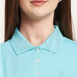 เสื้อโปโลแขนสั้นผู้หญิง ผ้าฝ้ายปิเก้ 100% เนื้อผ้าถักแบบมีเท็กซ์เจอร์ ซักแบบไบโอ นุ่ม ไม่เป็นขุย ระบายอากาศได้ดี เสื้อโปโลลำลองแบบสมาร์ท - Product Image 3