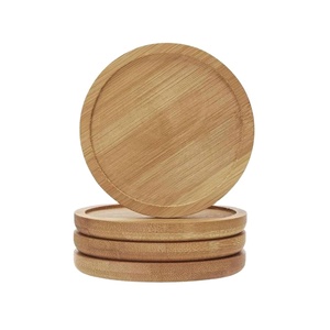 Posavasos de madera múltiples modernos y resistentes enlazados, funcional, hecho a mano, bebida artesanal, paquete de 6 soportes de bambú, acabado pulido personalizable - Product Image 1