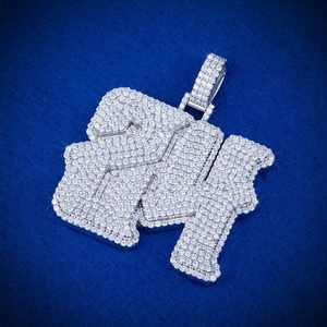 Fine Jewelry Personalized 925 <b>Silver</b> Hip Hop Letter Iced Out Custom Name <b>Initial</b> Letter Moissanite Diamond Mosaic Set <b>Pendant</b> - Product Image 5