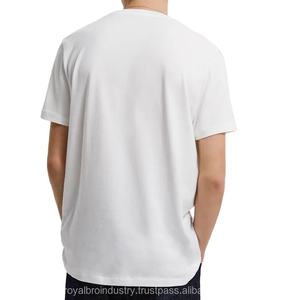 Camiseta 100% de algodón con cuello redondo para hombre, camiseta de hombro caído de gran tamaño de calidad de lujo, diseño de logotipo personalizado, diseño de logotipo personalizable en blanco - Product Image 5