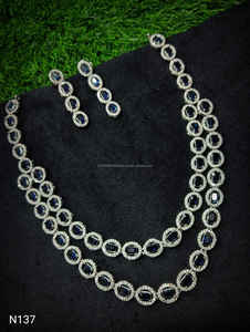 Classic American Diamond Bridal Jewelry Set Two-Piece <b>Necklace</b> <b>and</b> <b>Earrings</b> for Wedding Fashionable Classic Style - Product Image 3