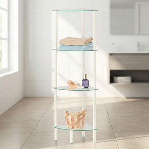 Soporte de esquina de baño triangular de cristal, almacenamiento para el hogar, 4 muebles del hogar, venta al por mayor, Taiwán - Product Image 1