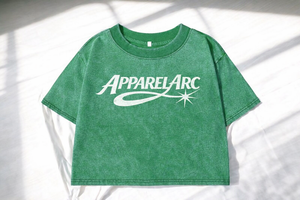 Camiseta Corta para Mujer con Lavado Ácido, Logotipo Personalizado, Algodón, Estilo Vintage, Ropa Urbana para Mujer, Marca Privada, Fabricante OEM - Product Image 2