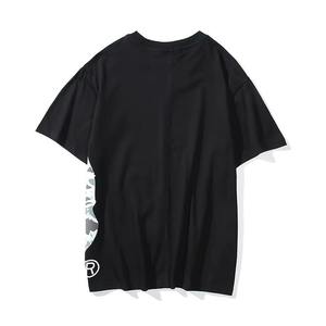 Camiseta Negra Oversize de Manga Corta para Hombre con Estampado de Camuflaje y Logotipo en el Dobladillo Inferior, Estilo Urbano, de Secado Rápido, Tejido de Poliéster - Product Image 3
