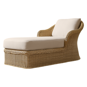 Tumbona de Exterior Estética y Duradera con Estructura Tropical de Teca y Mimbre, Muebles para Piscina, Hotel o Villa, con Cojín para Todo Tipo de Clima - Product Image 1