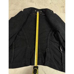 Wholesale Women's Blazer Double Breasted Stand Collar Cotton <b>Jacket</b> Black Uniform Coat with Decorative Buttons - Product Image 6