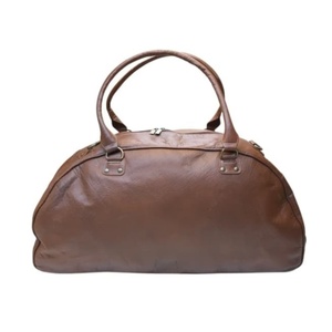 Elegant Brown Leather Travel Duffle Bag Cabin Size Carry On with Multi Storage <b>Pockets</b> Wholesale Custom Logo Bulk Order - Product Image 1