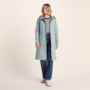Chaqueta larga de softshell para mujer, con capucha, impermeable, transpirable, con cremallera, para senderismo, viajes, abrigo largo para invierno - Product Image 3