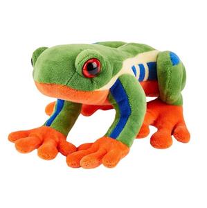 Nuevo Estilo Rana de Árbol Sentada con Ojos Rojos y Cuerpo Verde, Relleno de Algodón, Animal Realista, Juguetes Educativos para Niños, Peluche de Rana de 12 Pulgadas - Product Image 3