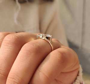 Luxury marquise cut solitaire <b>diamond</b> <b>ring</b> with four prong setting elegant engagement bridal anniversary fine jewelry design - Product Image 6