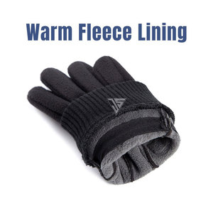 Gants d'hiver chauds pour hommes avec doublure polaire et paumes en velours côtelé pour le ski, le cyclisme et la moto - Compatibles avec les écrans tactiles - Product Image 4
