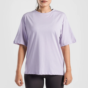 Camiseta de Manga Corta con Cuello Redondo para Mujer, 100% Algodón, Secado Rápido, Transpirable, Ecológica, Tejida, Informal, Lisa, Teñida - Product Image 4