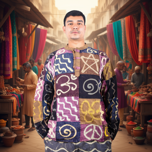 ชุดของขวัญท่องเที่ยวเนปาล เสื้อคุรตาพิมพ์ลายด้วยมือจากวัสดุธรรมชาติ - Product Image 3