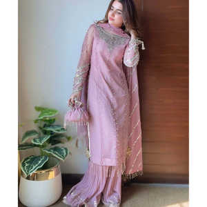 Ensemble haut et plazzo pour femme design avec belle Dupatta pour les fêtes - Product Image 5