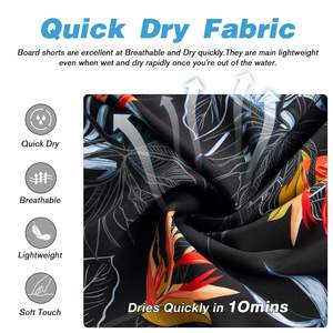 Pantalones cortos de secado rápido para hombre, estampado de palmeras, cintura elástica con cordón, camisa blanca colorida informal para vacaciones de verano en la playa, camisa blanca de verano para hombre - Product Image 3