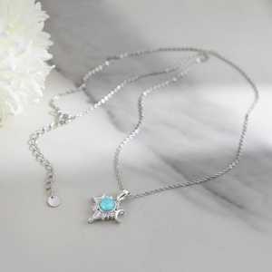 Colgante de luarímar en forma de luna creciente, plata de ley 925, collar de piedra preciosa natural, joyería para mujer, regalo, venta al por mayor - Product Image 2