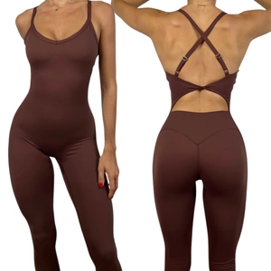 Custom Wholesale Womens One Piece Sleeveless <b>Square</b> Neck Slim Fit Tank Bodysuit Thong Tummy Control Fashion Workout Wear - Product Image 1