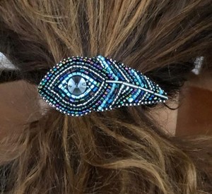 Statement Embroidery Seed Beaded Hair <b>Clip</b> For Wedding Party Vintage Handmade Hair Barrette for Women Decorative Hair Accessory - Product Image 5