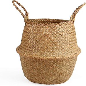 Jute Rope <b>Laundry</b> Hamper <b>Basket</b>, Large Woven Blanket Storage <b>Basket</b> with Handles, Nursery Toy Organizer for Home Bedroom - Product Image 1