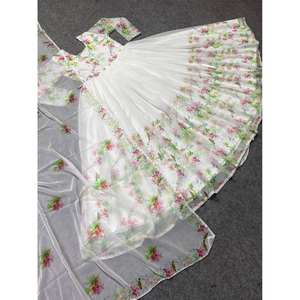 Conjunto de vestido y pantalón Anarkali de diseñador con nuevo estilo elegante y modesto Dupatta - Product Image 2