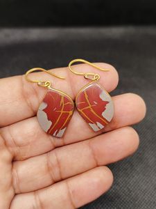 Boucles d'oreilles pendantes en jaspe Noreena étincelant, plaqué or micron, en laiton, pour mariage, fête et cadeau - Vente en gros - Product Image 6