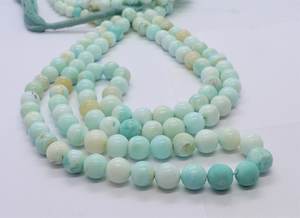 ลูกปัดโอปอลเปรูธรรมชาติทรงกลมเรียบ ขนาด 8-8.5 มม. สีฟ้า โอปอลเปรูทรงกลม ลูกปัดโอปอลสีฟ้าไล่เฉดสีฟ้าสำหรับทำเครื่องประดับ - Product Image 2