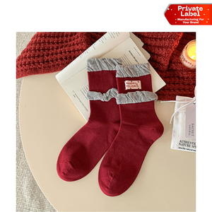 Chaussettes de travail robustes à semelle rembourrée, talon et bout renforcés, chaussettes mi-mollet, vente en gros, chaussettes personnalisées à motif jacquard, en coton respirant - Product Image 1
