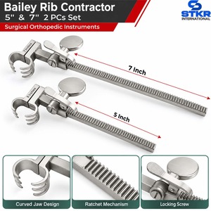 ชุดเครื่องมือผ่าตัดกระดูกและข้อ Bailey RIB Contractor ขนาด 5 นิ้ว และ 7 นิ้ว 2 ชิ้น พร้อมกลไกแบบมือหมุน ด้ามจับโค้ง - Product Image 1