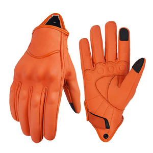 Guantes de Motociclismo Deportivos de Carreras con Logotipo Personalizado al por Mayor, Transpirables, Ligeros, de Cuero, con Pantalla Táctil - Product Image 1