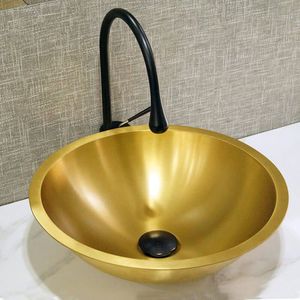 Lavabo de Latón Dorado de Alta Gama, Lavabo de Lujo para Baño, Lavabo de Metal Premium para Hotel y Uso Doméstico - Product Image 4