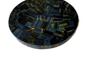 Posavasos de piedra de ojo de tigre azul de alta calidad en oferta, posavasos redondos de cristal para bebidas con soporte para café para el hogar - Product Image 4