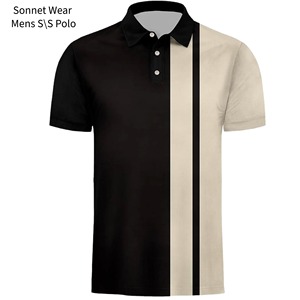 Chemise décontractée pour homme en coton 100% à séchage rapide, à manches courtes, tricotée, avec motif rayé imprimé - Product Image 4
