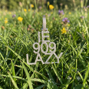 Pendentif unisexe tendance hip-hop personnalisé avec lettre, numéro ou initiale, en argent 925 plaqué rhodium et moissanite, pour fêtes et usage quotidien - Product Image 3