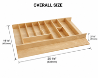 Tiroirs coulissants simples en bois brut de haute qualité pour armoires de cuisine - Solution d'organisation intelligente pour la vaisselle